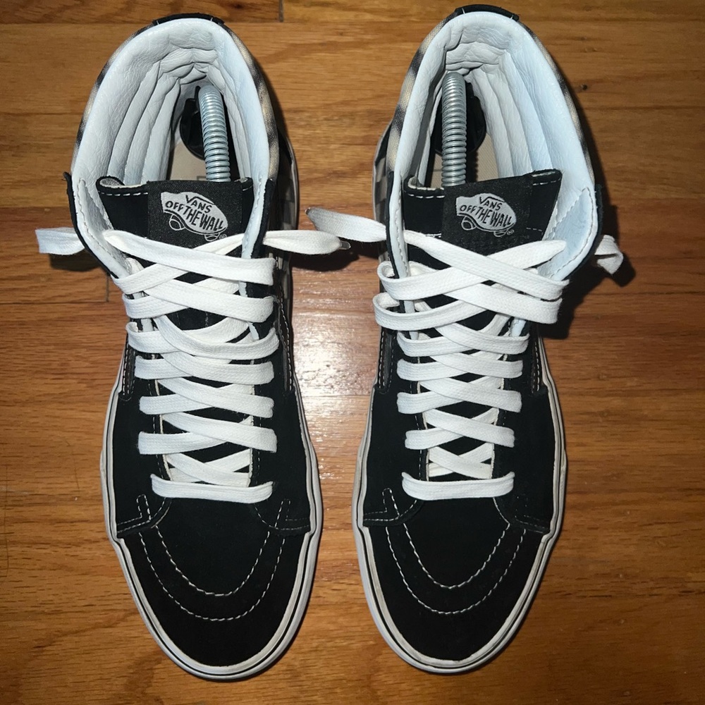 Vans Sk8-Hi Blur Checkerboard Black/White High Top Sneakers Mens Sz 8/ Wmns 9.5 - Picture 3 of 11